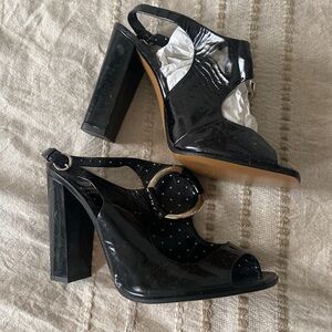 Vintage Moschino Black Patent Leather Heels